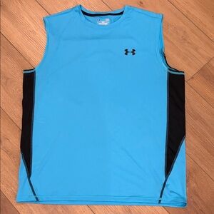 Under Armour Men's Aqua and Black Loose Tank Top